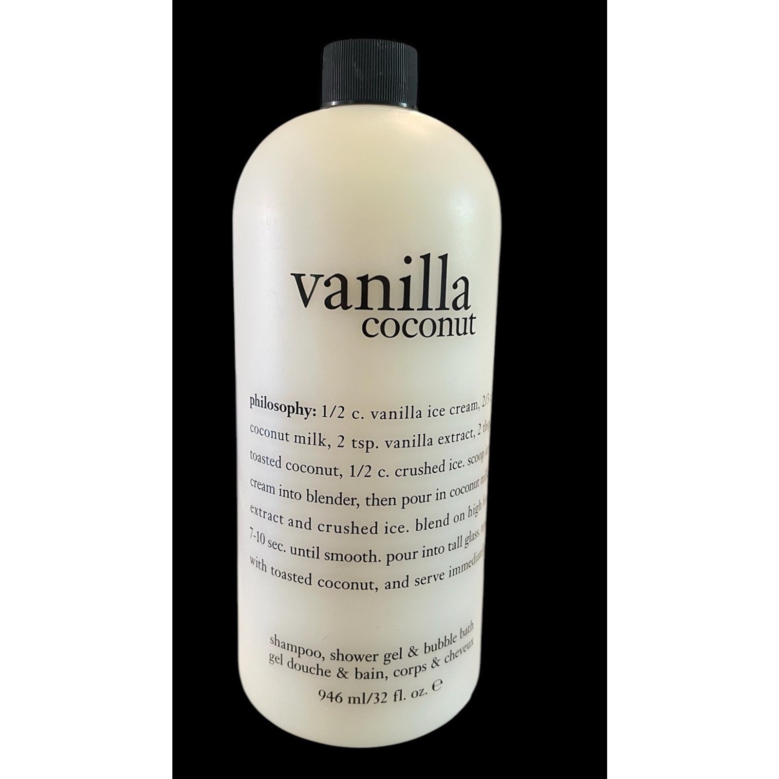 Philosophy NEW Vanilla Coconut Shampoo Shower Gel Bubble Bath 32 OZ Everyday Use
