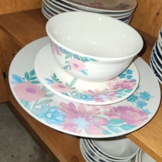 Pink Floral Dinning Set