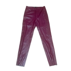 Zara wine zippered ankle faux leather leggings