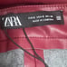 Zara wine zippered ankle faux leather leggings