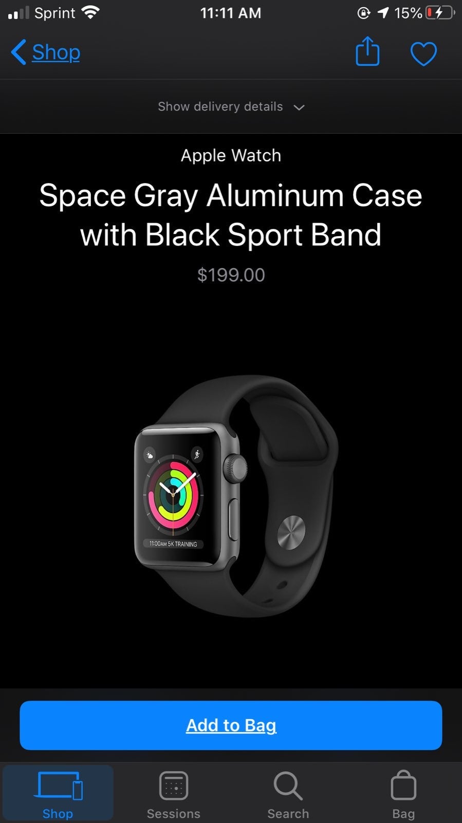 Apple Watch Series 3 38mm Aluminum Space