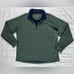 Orvis Green Merino Wool/Spandex Blend Quarter Zip Fleece Pull Over Sweatshirt-XL