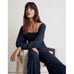 Merrell Lucie Tie-Back Long-Sleeve Jumpsuit in Carmine Floral Women's Blue 6