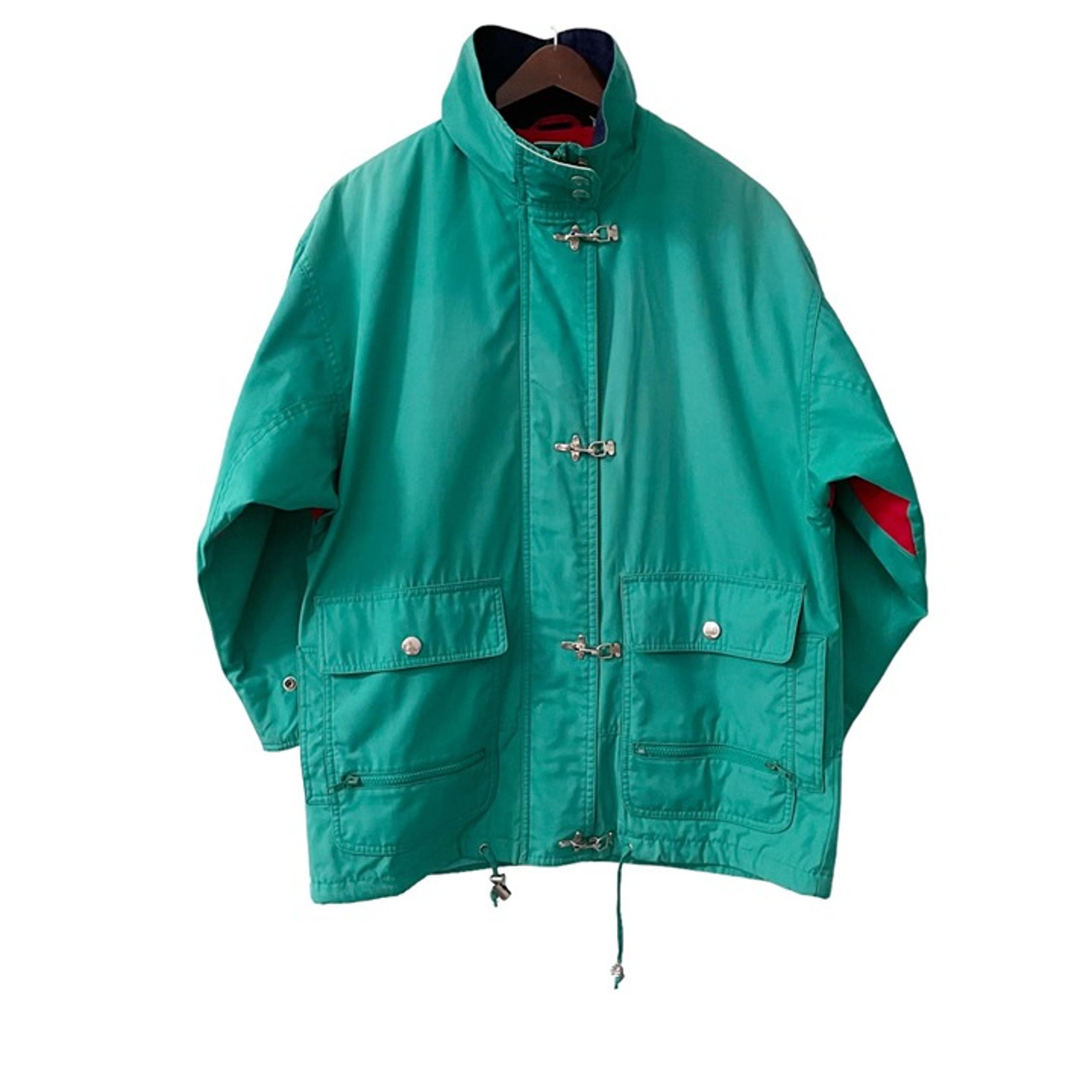 Vintage London Fog Green Full Zip Raincoat Women's Size XS Pockets Gorpcore