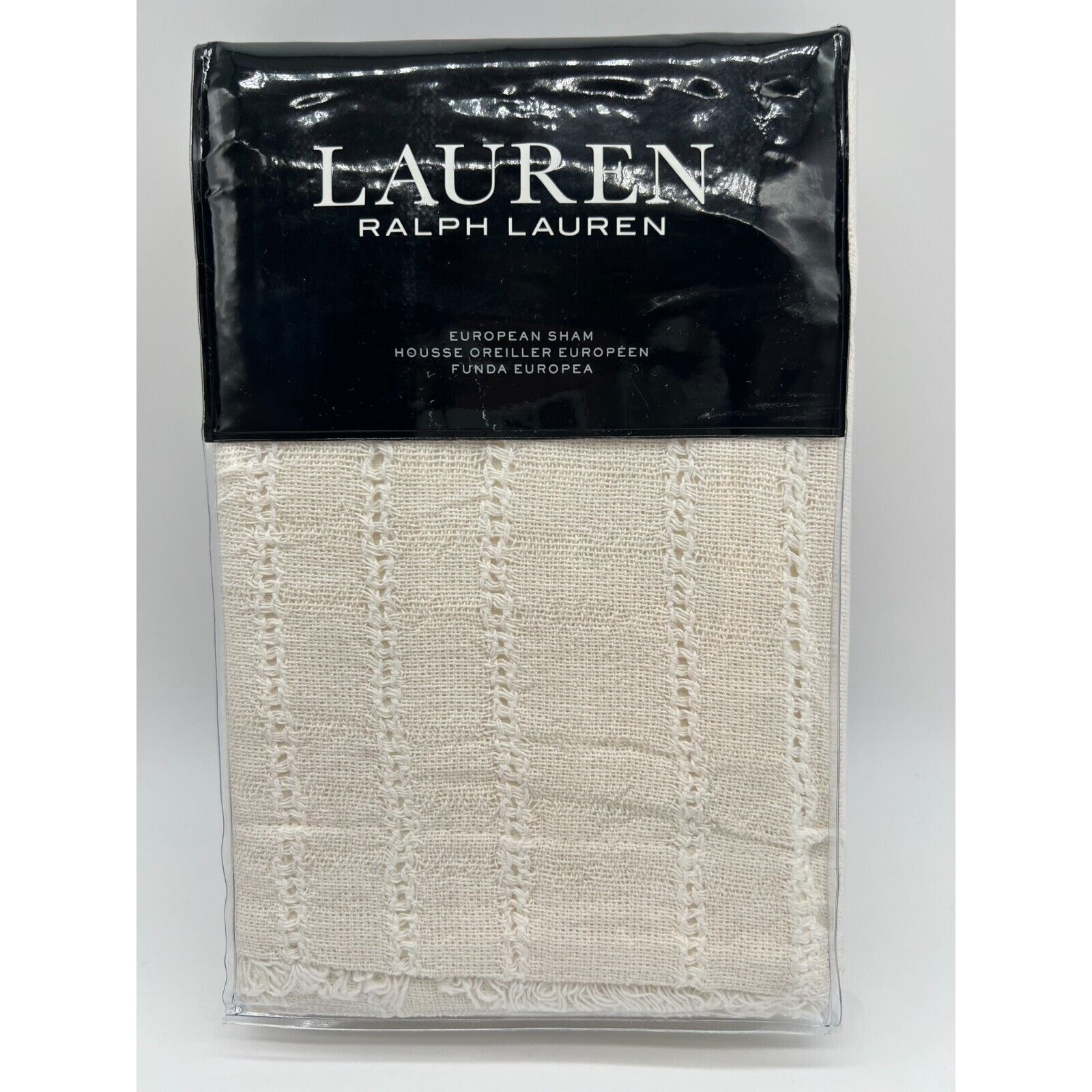 Lauren Ralph Lauren Callen EURO SHAM Cream 26 x 26 Open Weave 135 NWT