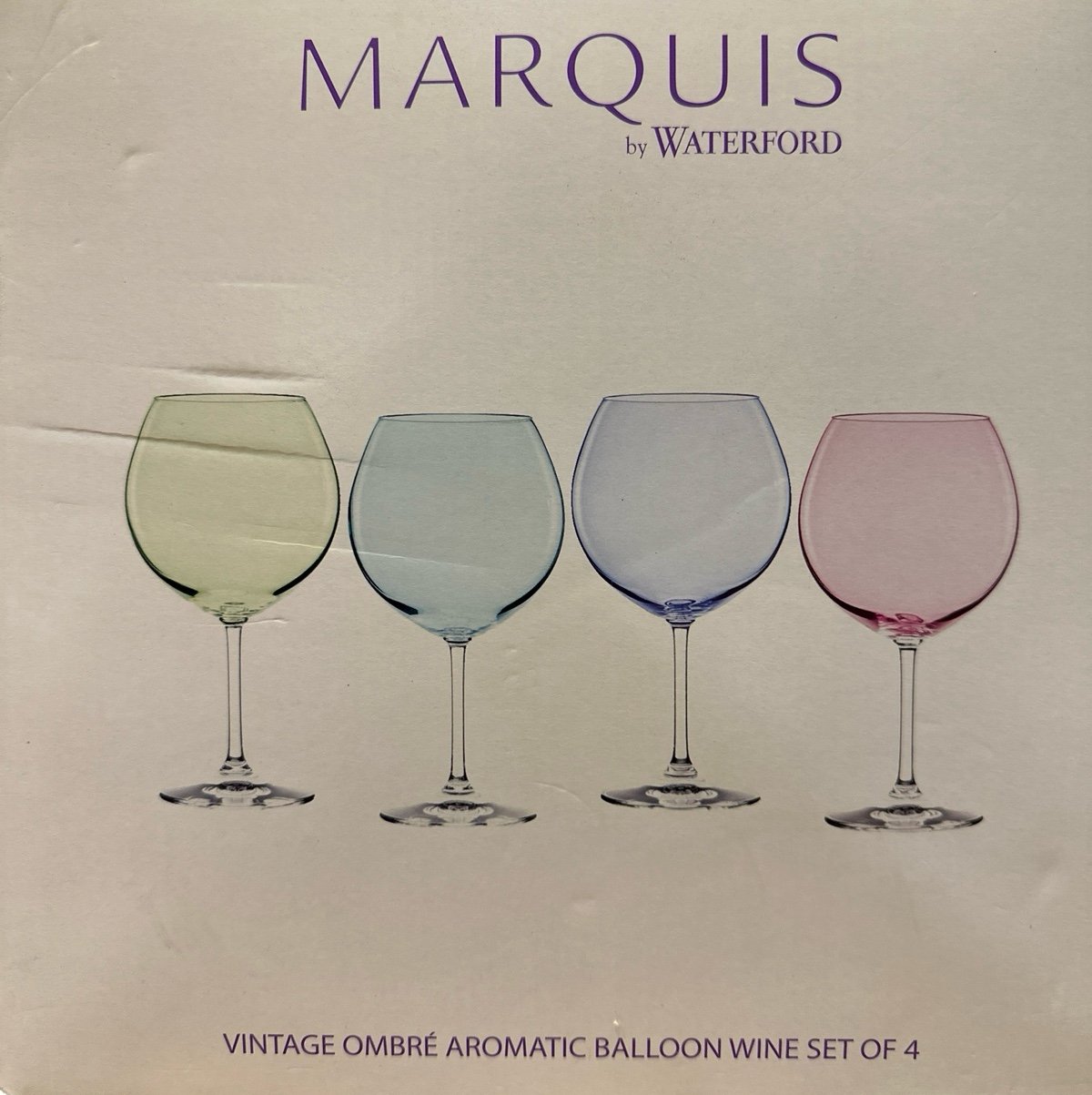 Marquis by Waterford Vintage Ombré Aromatic Balloon Wine Set of Four