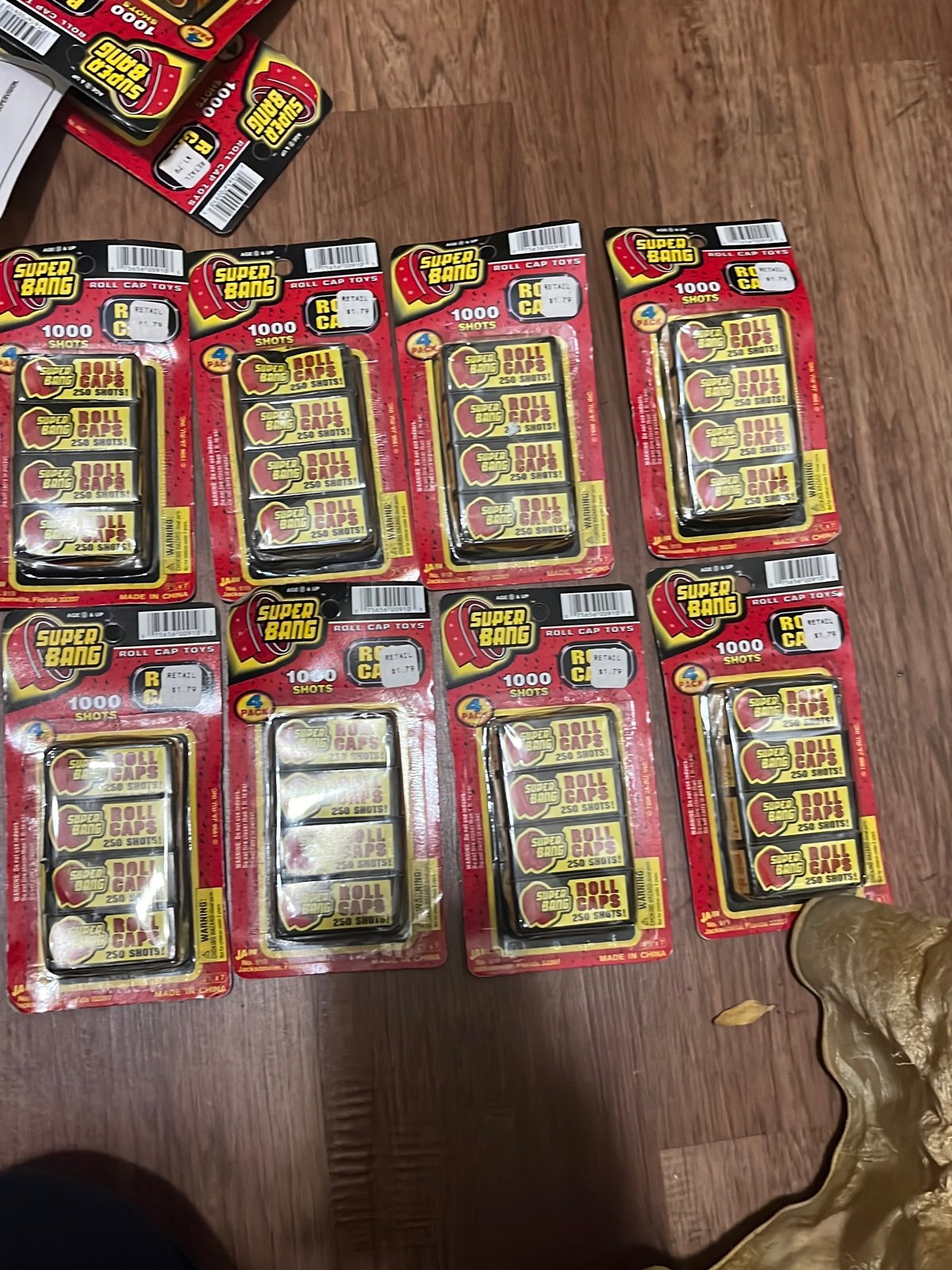 8-Ja-Ru Roll Caps Super Bang 4 Pkgs in Sealed Package 1000 Caps