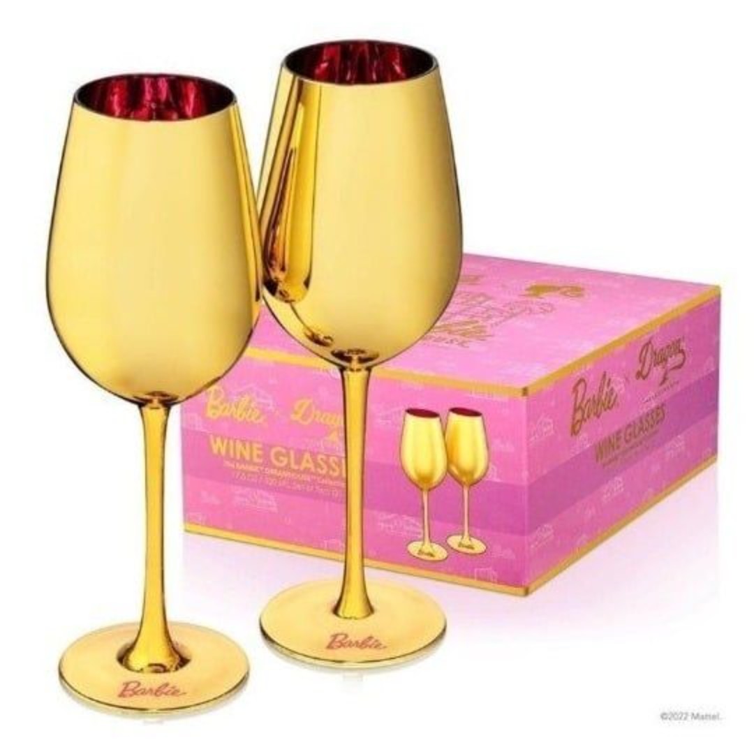 BARBIE DREAMHOUSE GOLD WINE GLASSES