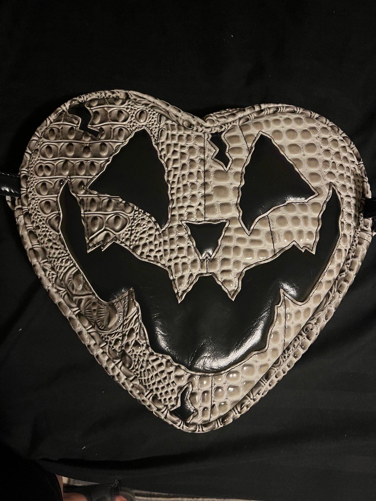 Love pain and stitches croc Frankenstein bag