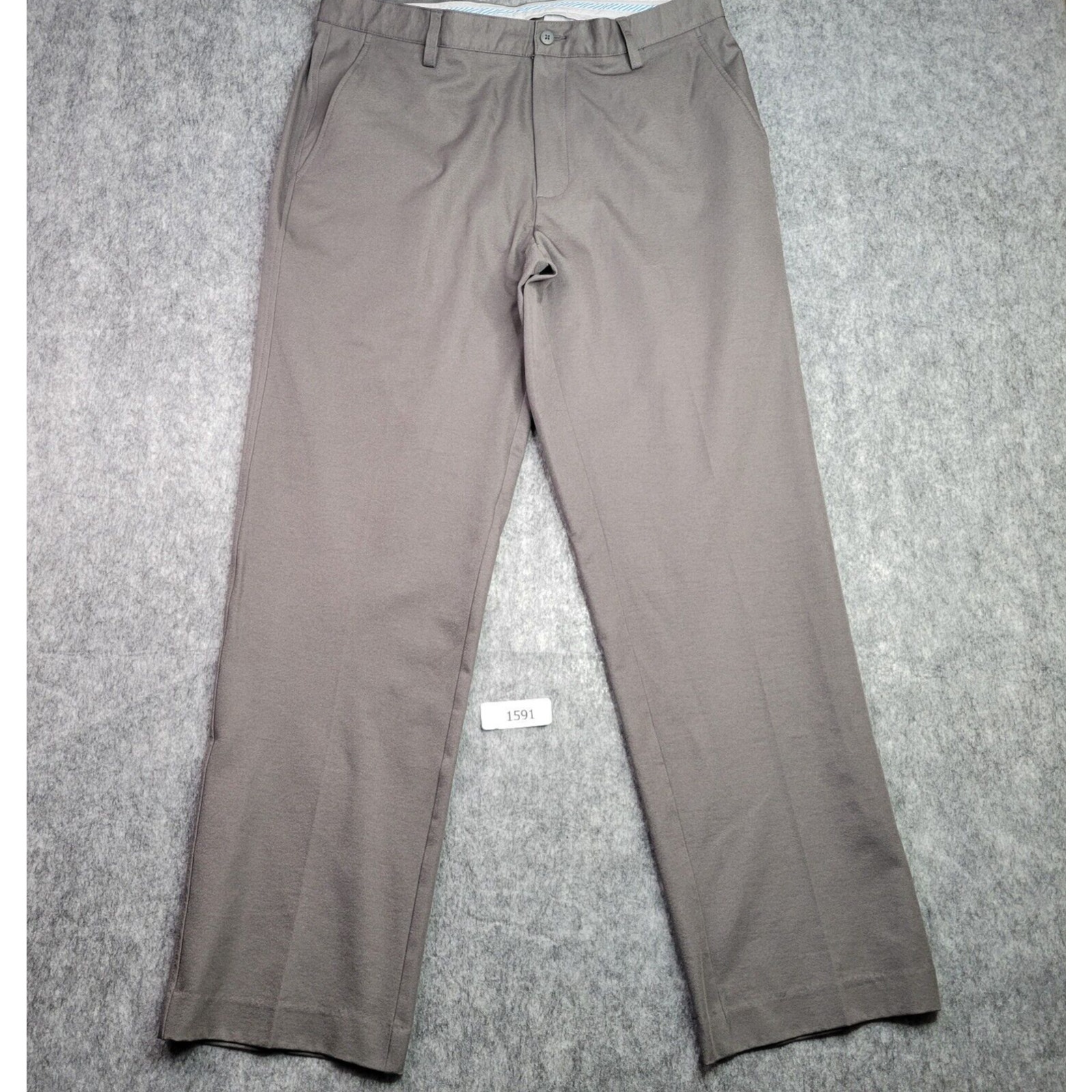 Footjoy Men Golf Pants 36x32 Flat Front Chino Straight Let Stretch Gray