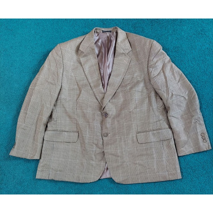 Allyn Saint George Men's Silk Wool Brown Blazer Sports Coat Jacket Size 48R