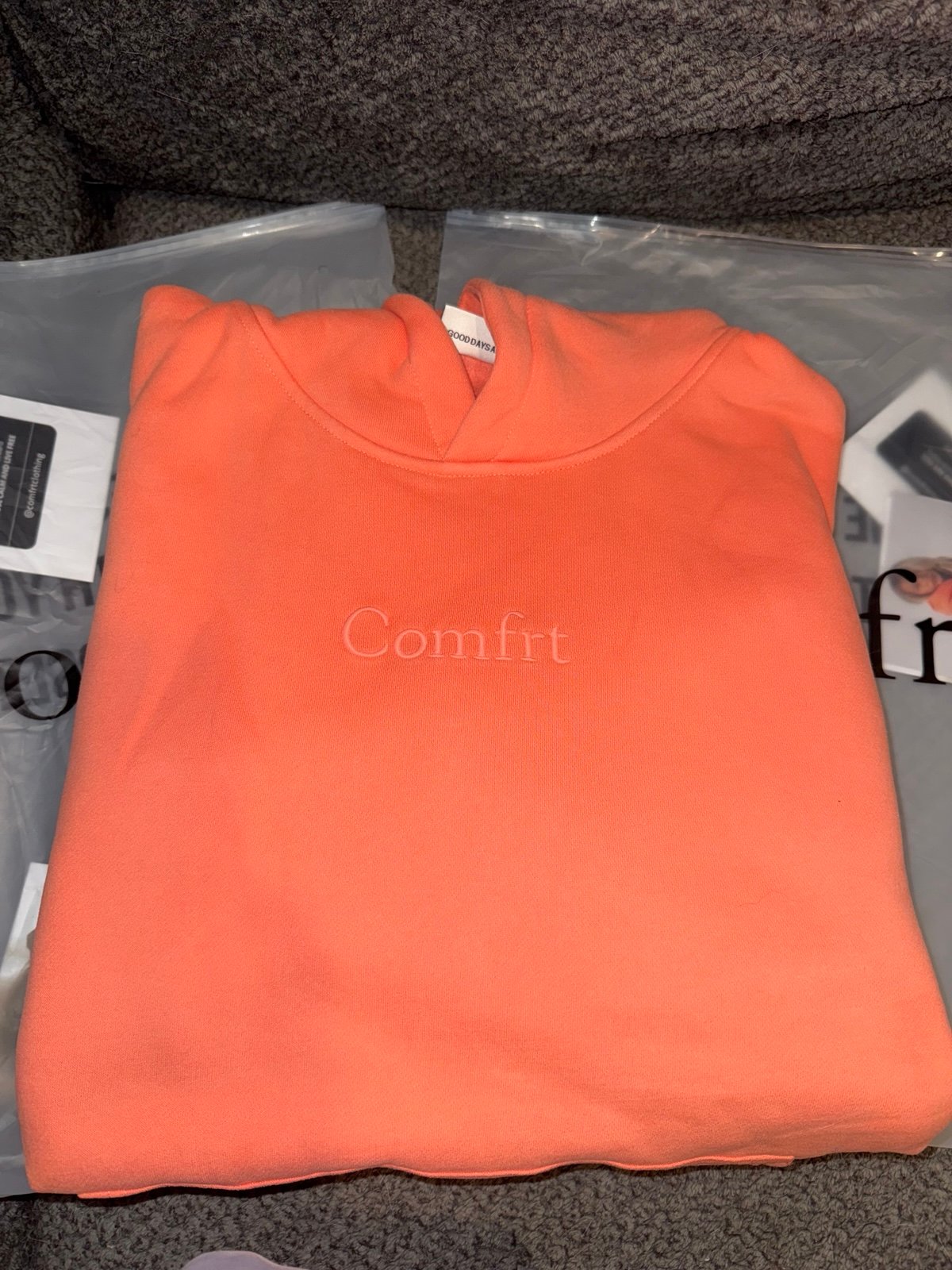Comfrt Signature sweatpants and hoodie sweatshirt In Coral XS S