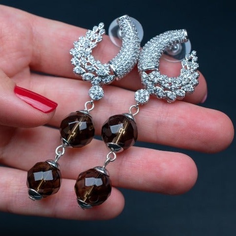Chandelier earrings for bride, wedding day large earrings studs
