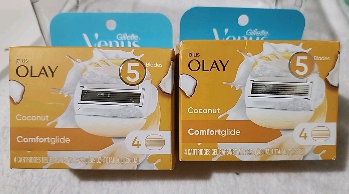 ✨ 2 PACKS Gillette Venus Olay Comfort Glide (5 blades) Razor Cartridge Refills ✨
