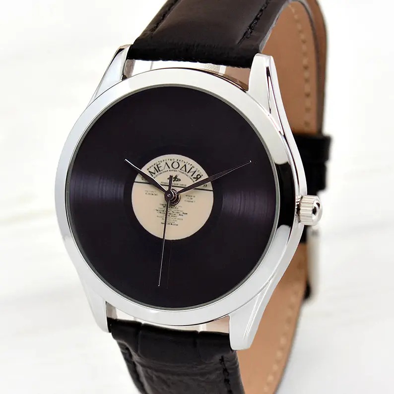 Retro Vinyl LP Watch - Men's Watch - Gift for Music Lover - Father’s Day Graduat