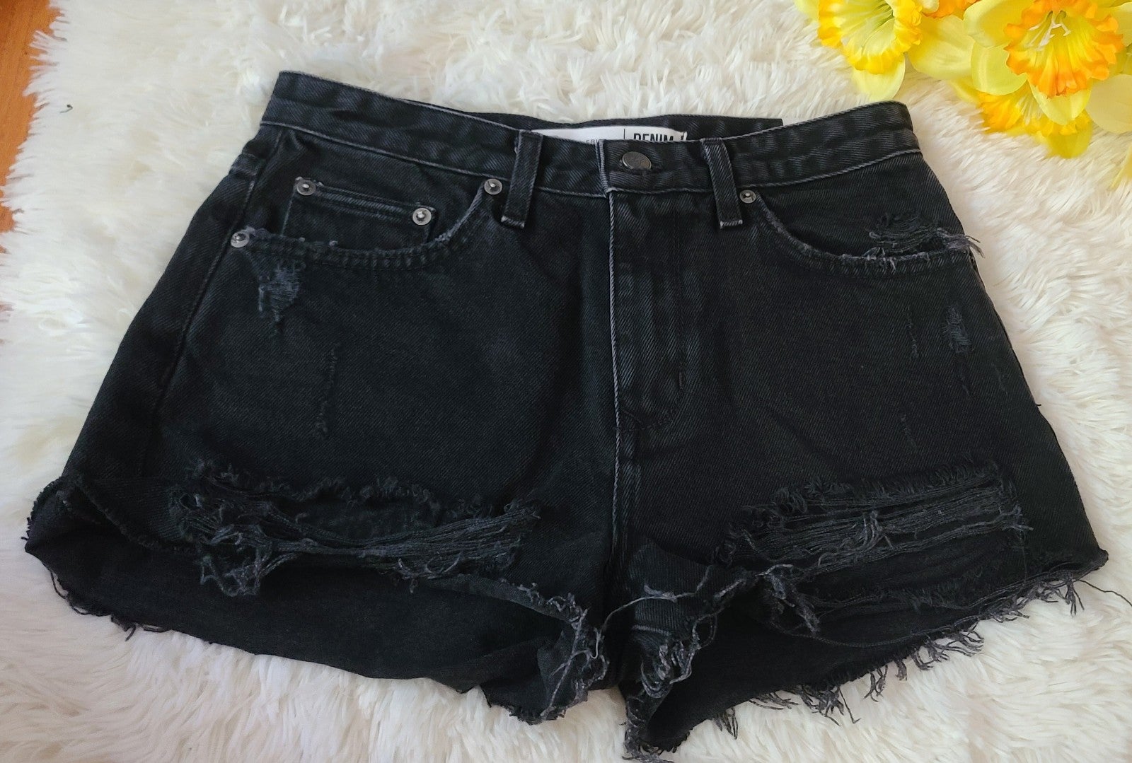 high waisted jean shorts