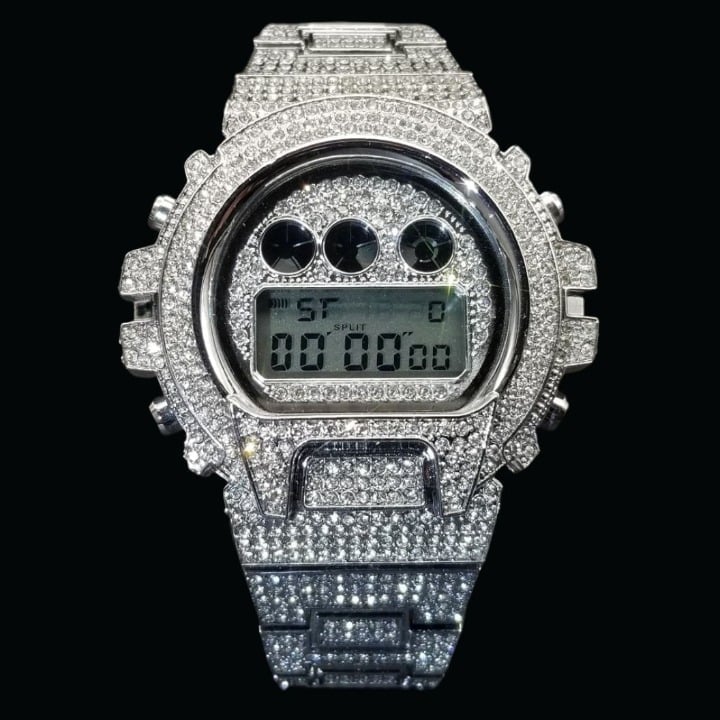 Luxury Chronograph Digital Led Diamond Waterproof Watch