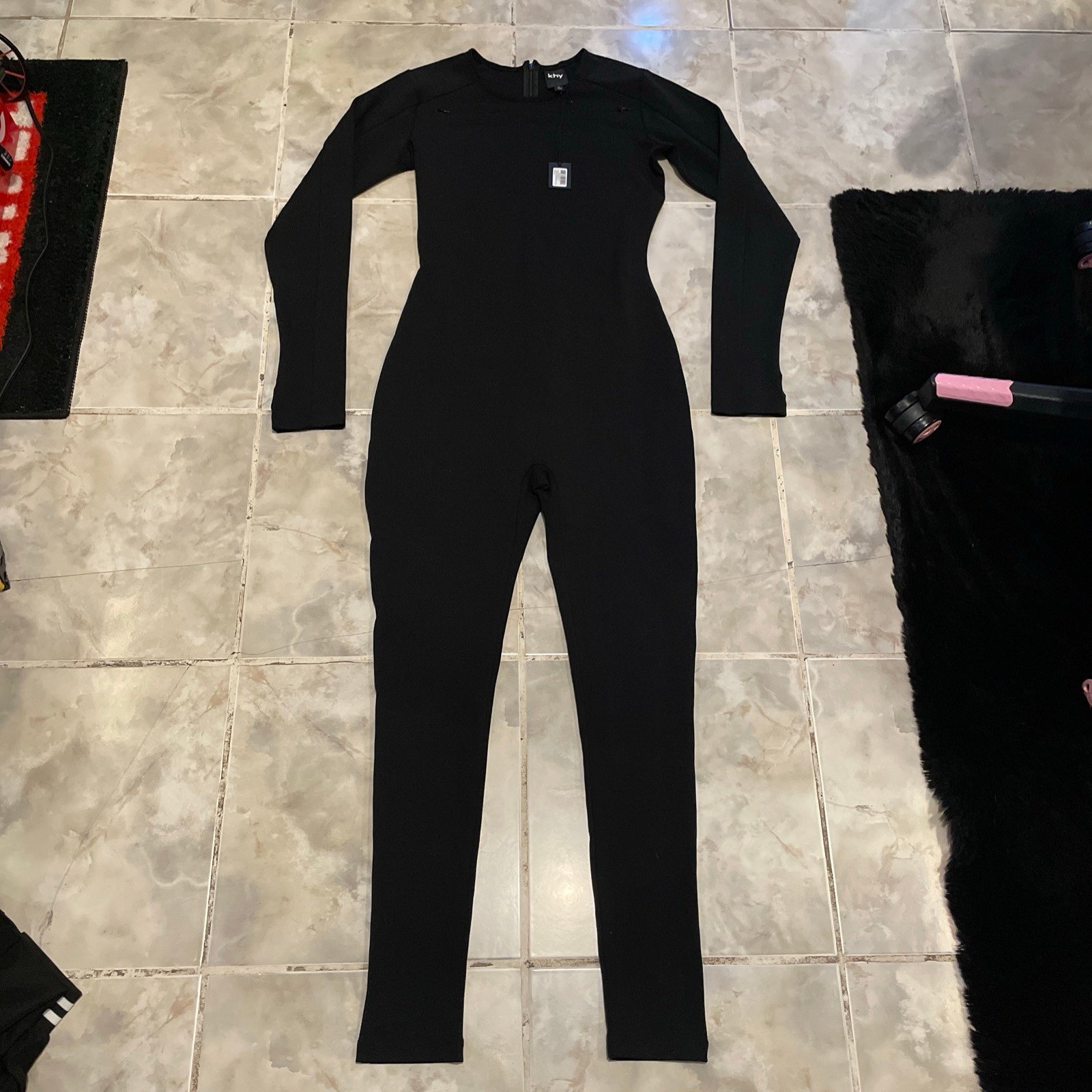 NWT KHY BY KYLIE JENNER SIZE LARGE WOMENS BLACK CATSUIT