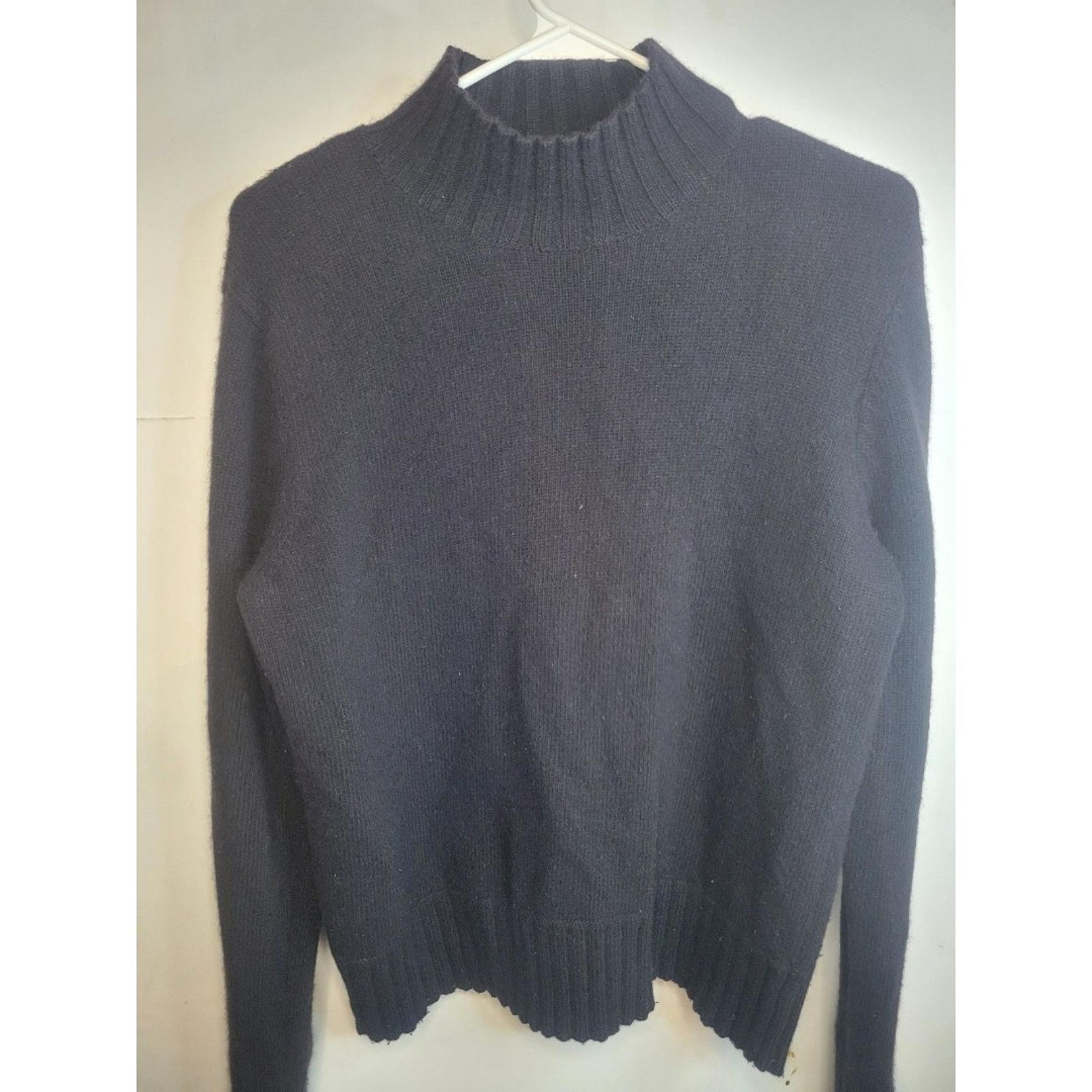 Lauren Ralph Lauren Vtg Wool Cashmere Black Mock Turtle Neck 90’s Sweater  Sz L