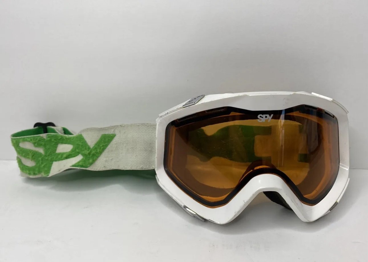 SPY Optic Snow Goggles White & Green Frames - Good Condition.