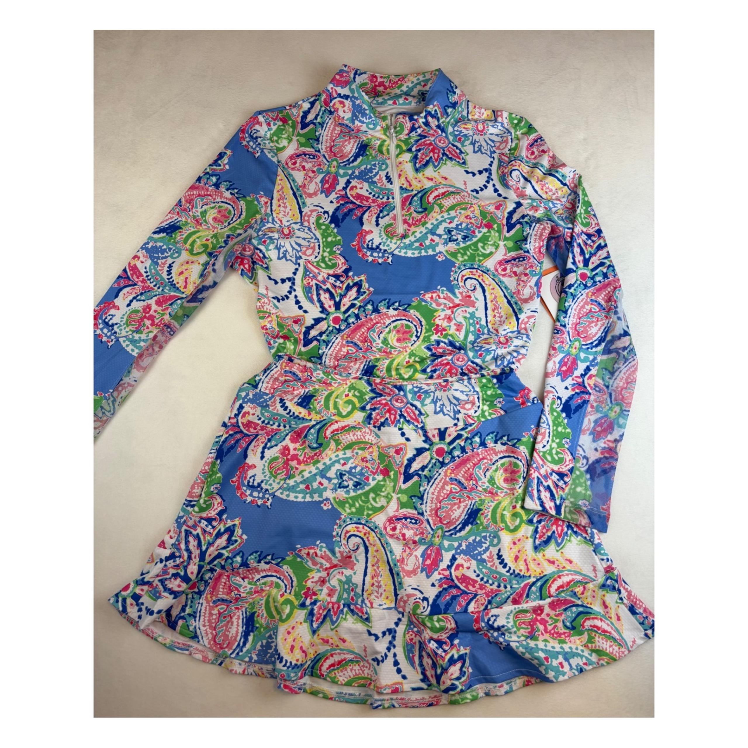 Gotttex Golf Athletic Long Sleeve Top & Skort Small 2 piece Set New Paisley - Gottex
