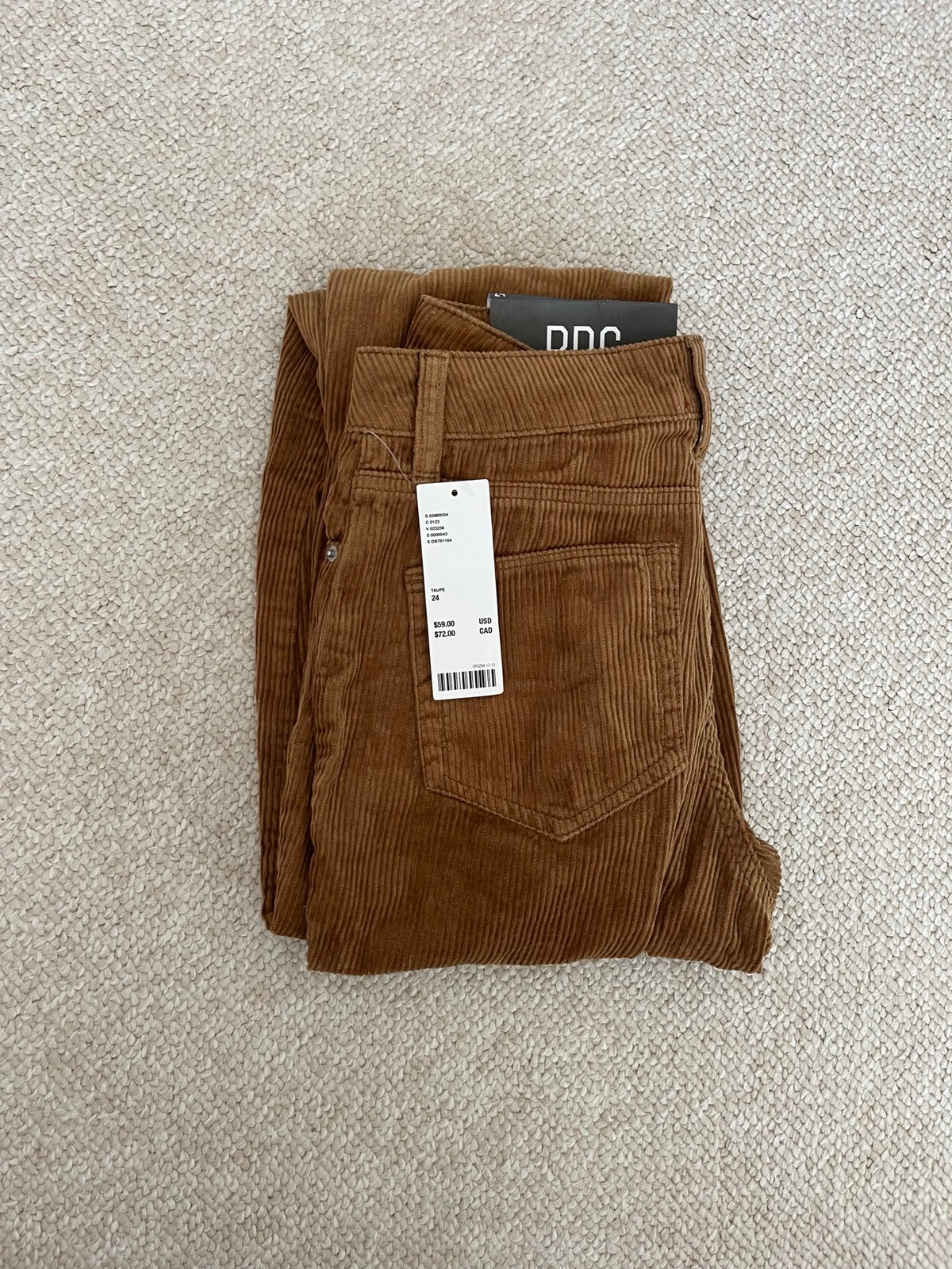 Bdg mom high rise corduroy pants size 24
