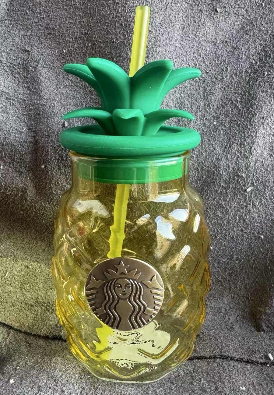 Starbucks 2021 Summer Pineapple Shaped Glass Cup