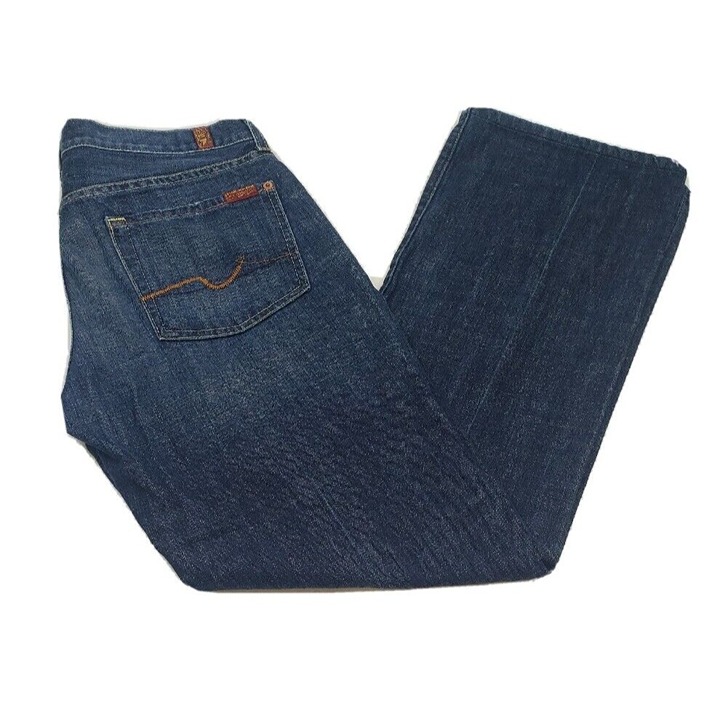 7 Seven For All Mankind Mens 33x33 Blue Jeans Bootcut Zip Fly