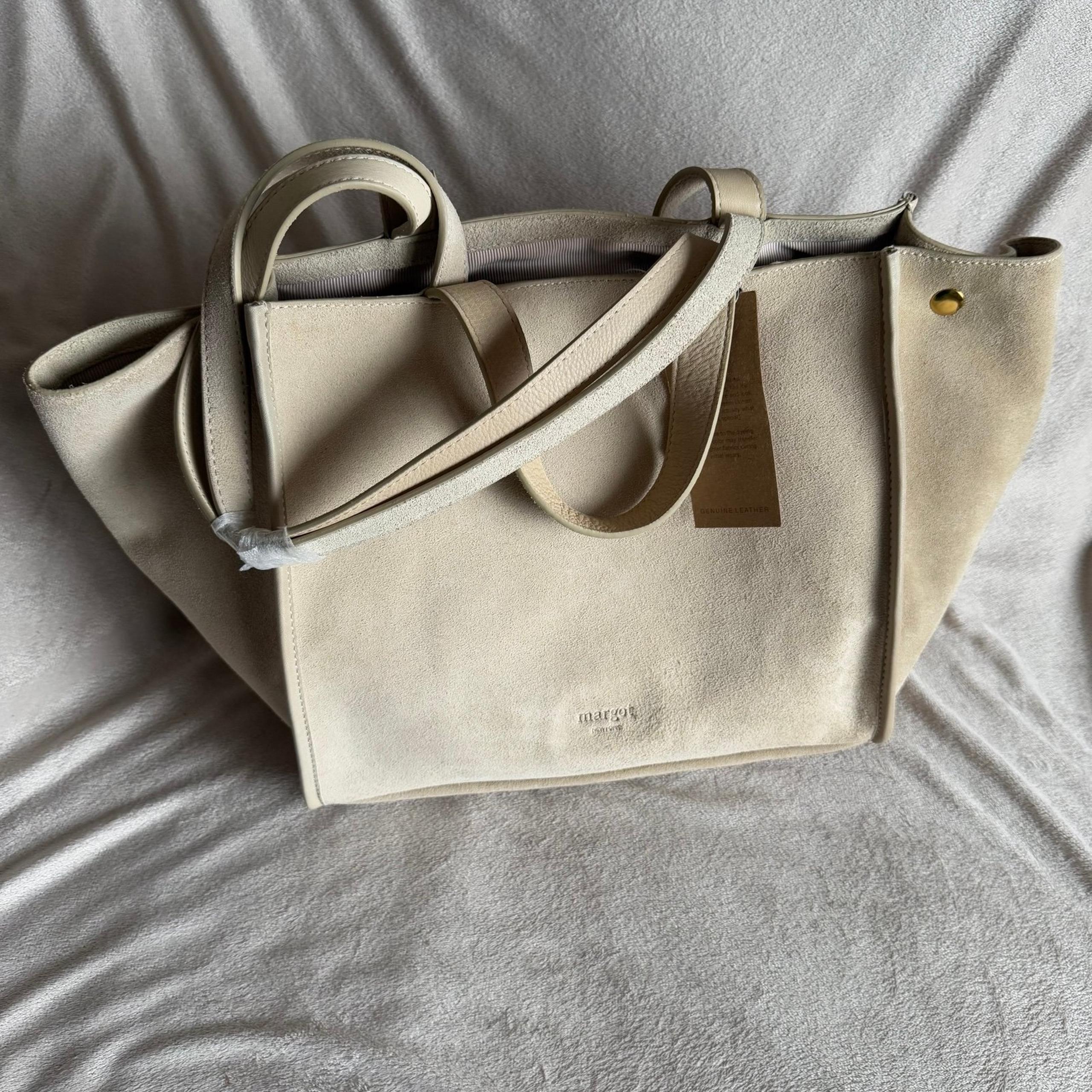 Margot New York Suede Genuine Leather purse beige