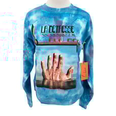 La Detresse Revolve Womens Amnesia Pullover Sweatshirt Blueberry Mystic Size XS
