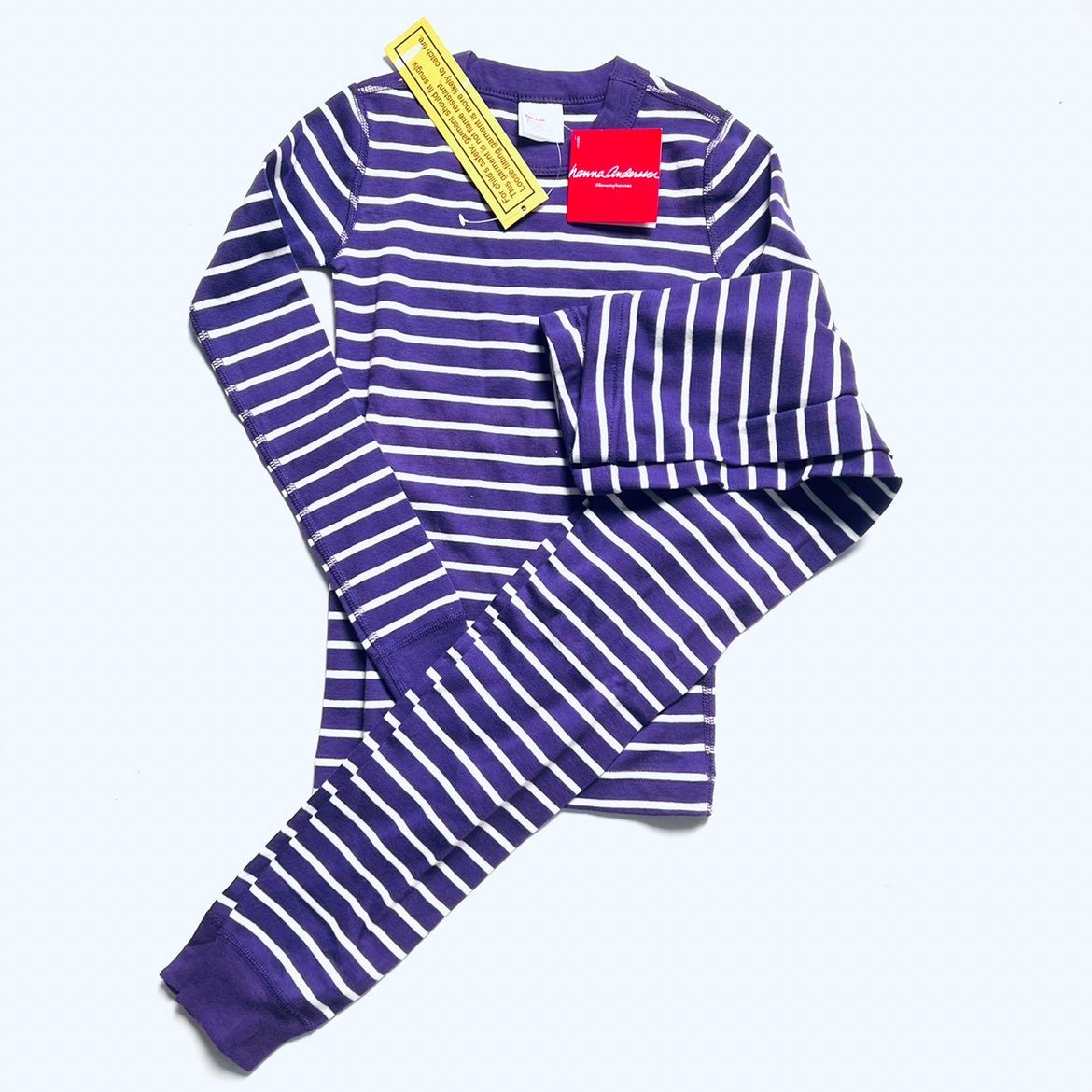 Hanna Andersson 130 8 NWT purple stripes pajamas organic cotton