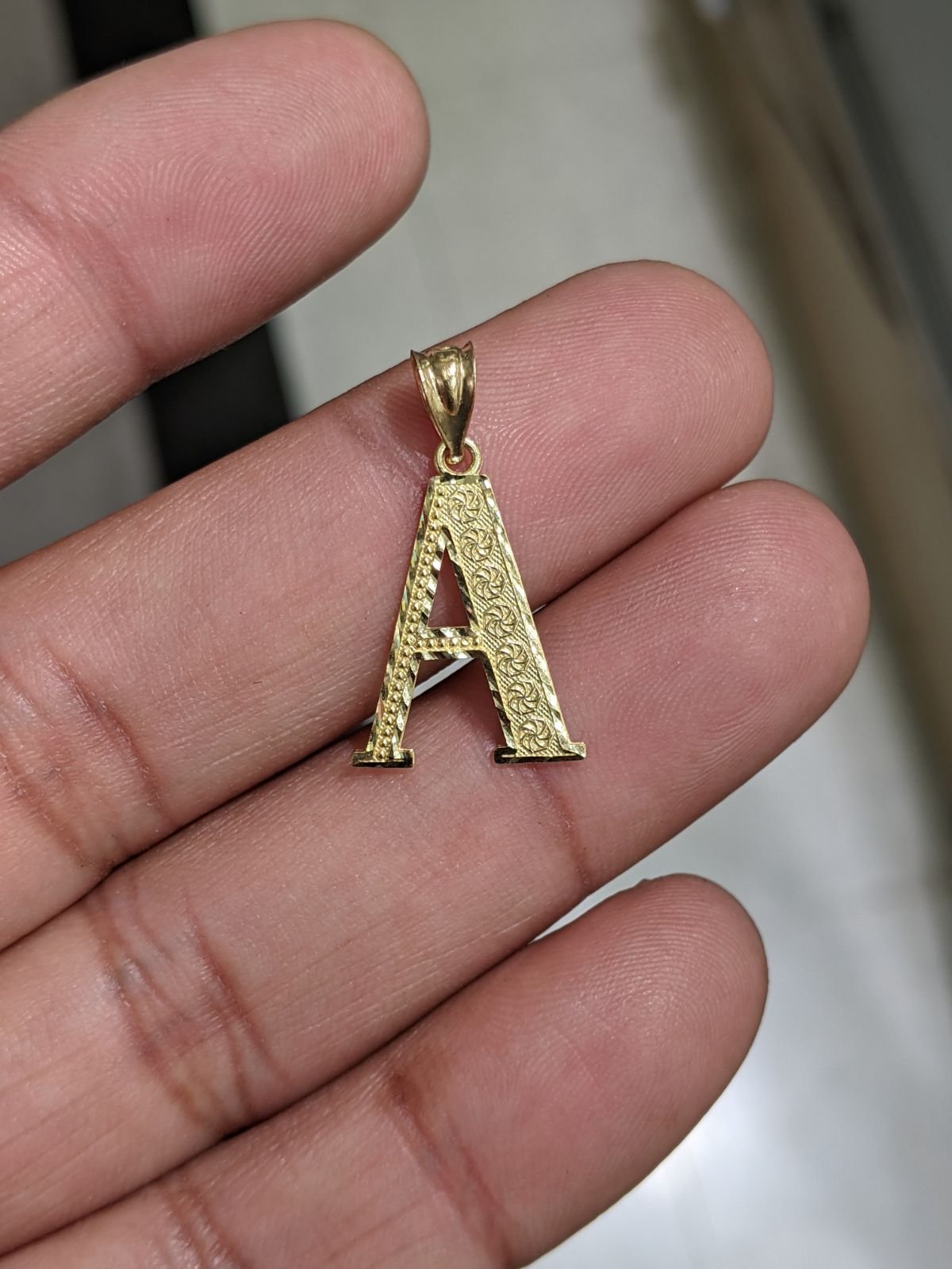 10kt Real Gold Letter Pendant A