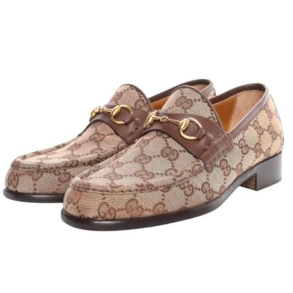 GUCCI Monogram Horsebit Loafers Size 39.5C