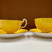 Vintage Aynsley Cottage Garden Bone China TeaCup Saucer Set Of 2 Yellow “rare”