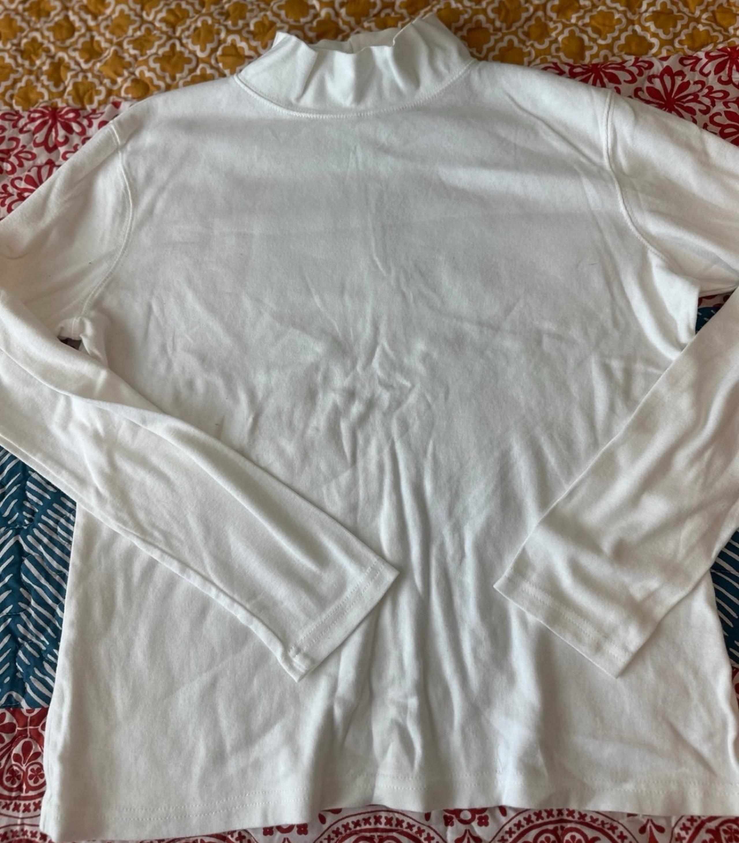 ST JOHNS BAY WOMEN CASUAL LOUNGE WHITE LONG SLEEVE SHIRT LARGE L