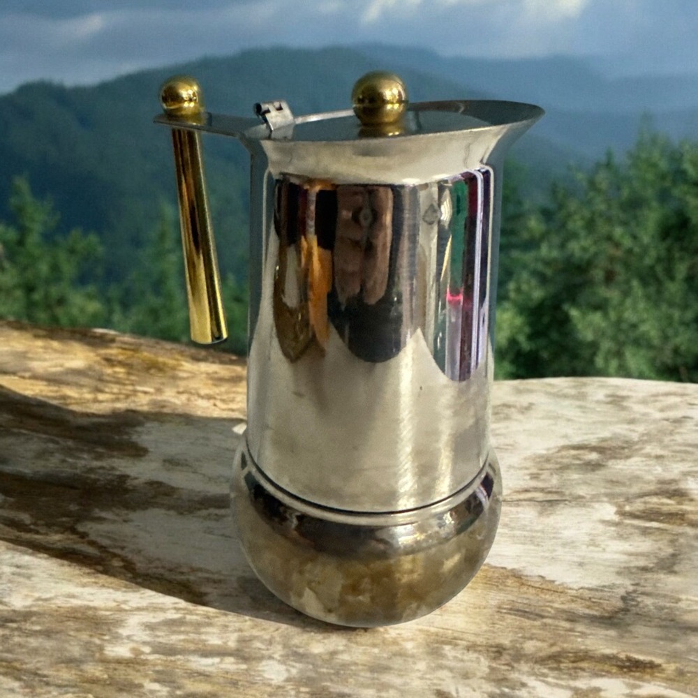 Vintage Italian espresso coffee maker Kitty Oro design GB Guido Bergna 6 Cup
