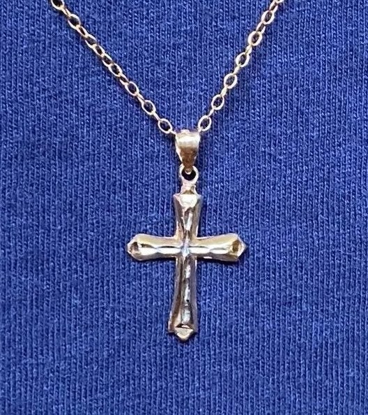10k solid gold cross necklace