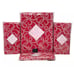 WATERFORD 70 x 104 Holiday Ribbon Red Christmas Tablecloth & 12 Napkins Set NEW