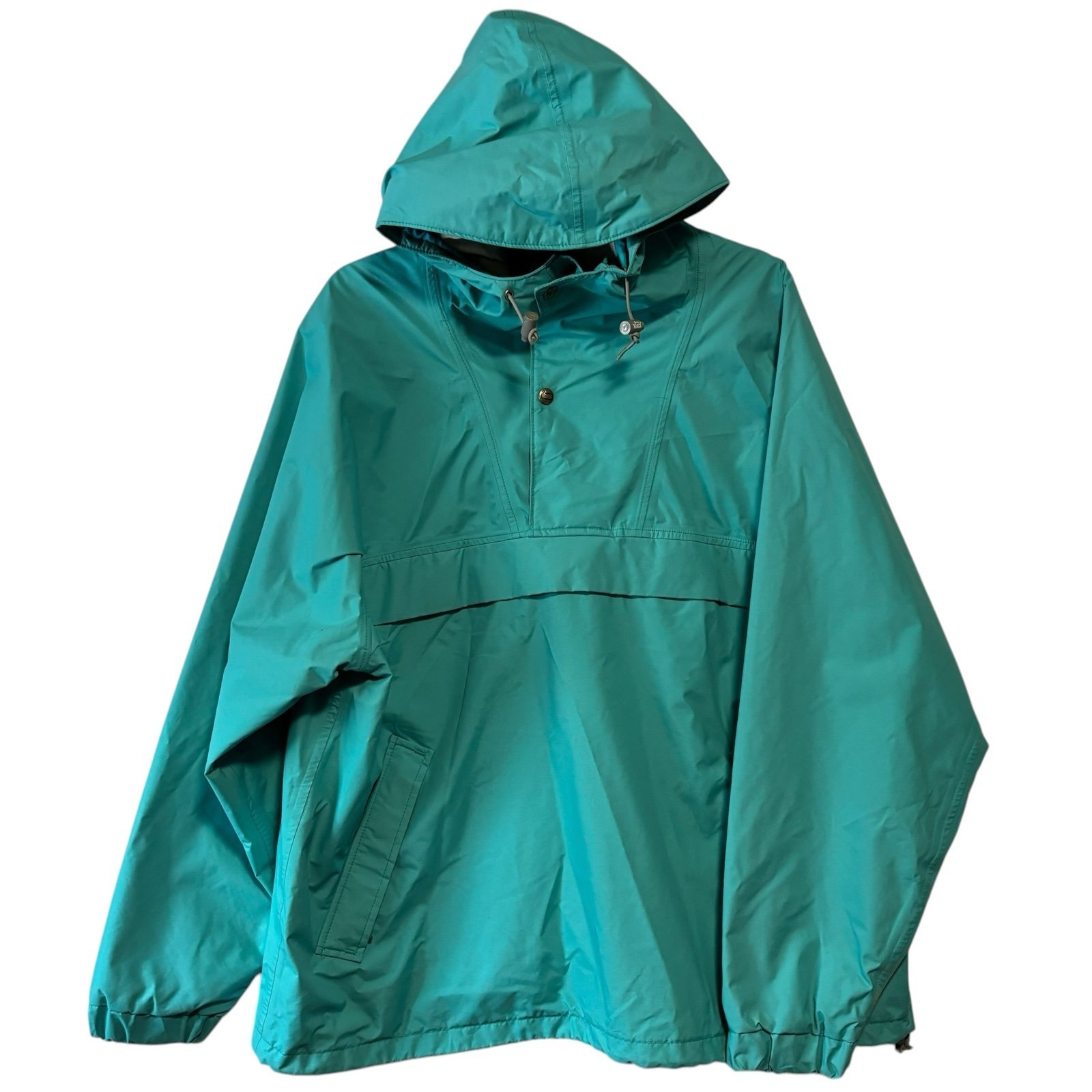 VTG Woolrich 80's 90's 1/4 Zip Pullover Hooded Emerald Teal