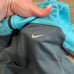 NIKE Gray Blue Dri-Fit Half-Zip Fleece Pullover Running Active Hoodie Size Large