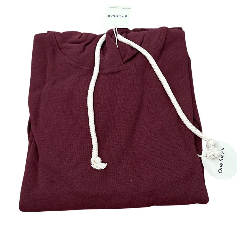 Pact One for All Unisex Organic Cotton Hoodie Sweatshirt Raisin Size Small New