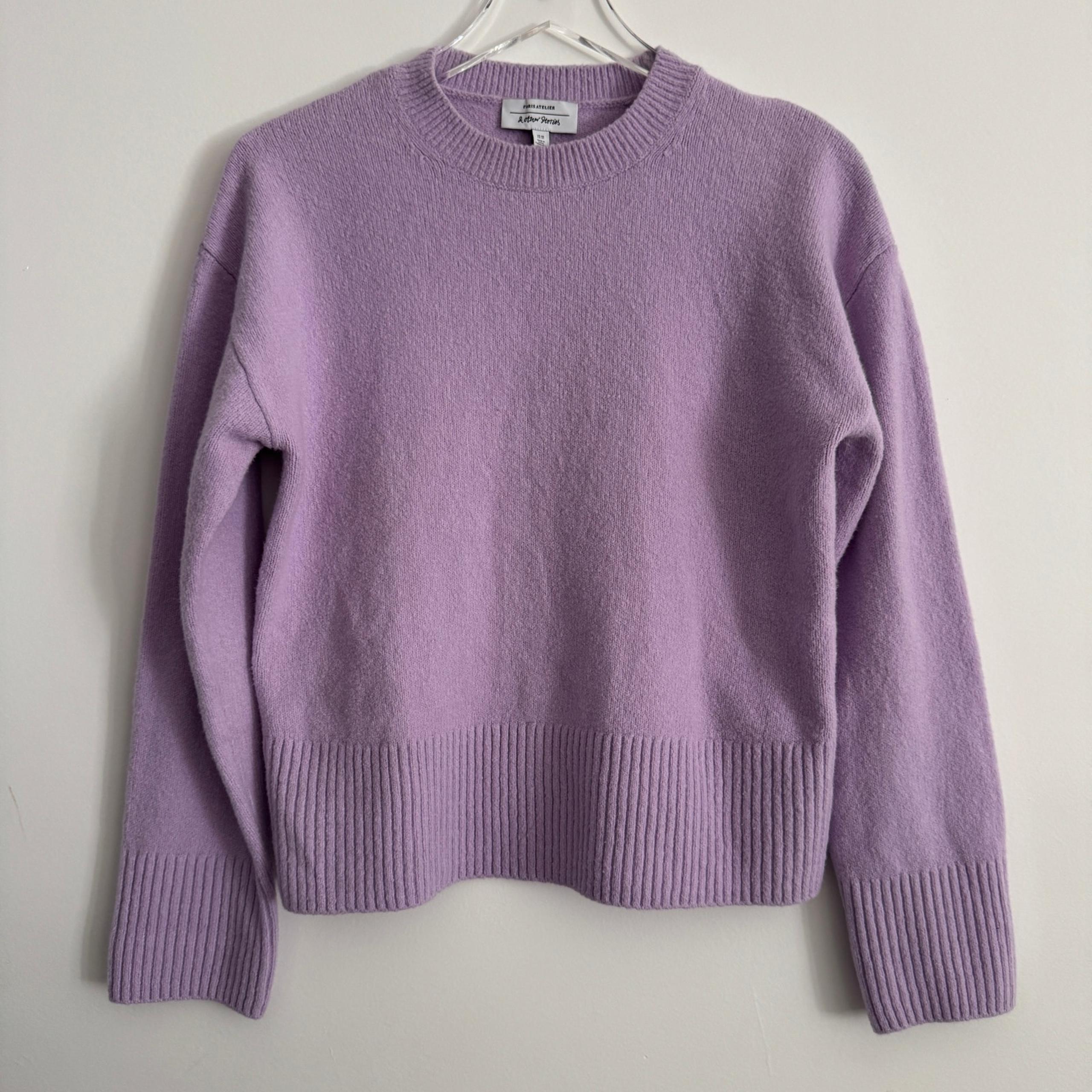 & Other Stories Lavender Purple Cotton Wool Blend Crewneck Sweater Sz XS