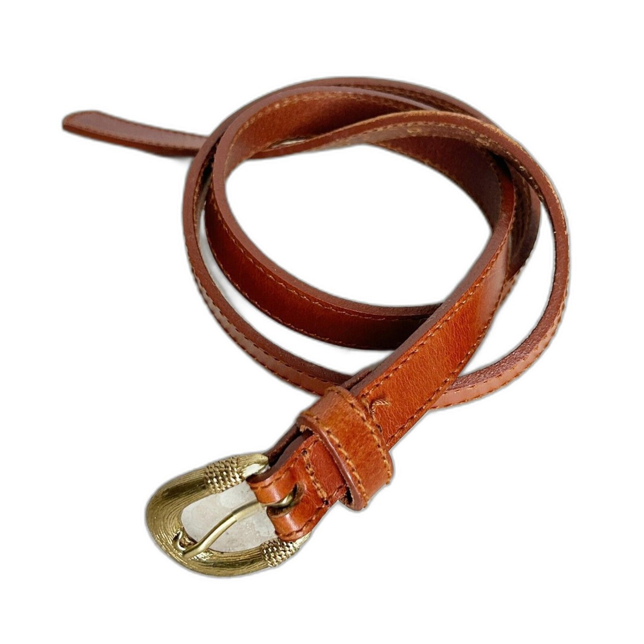 Belt Womens Size L Brown Bridle Leather Gold Buckle New Old Stock - Liz Claiborne