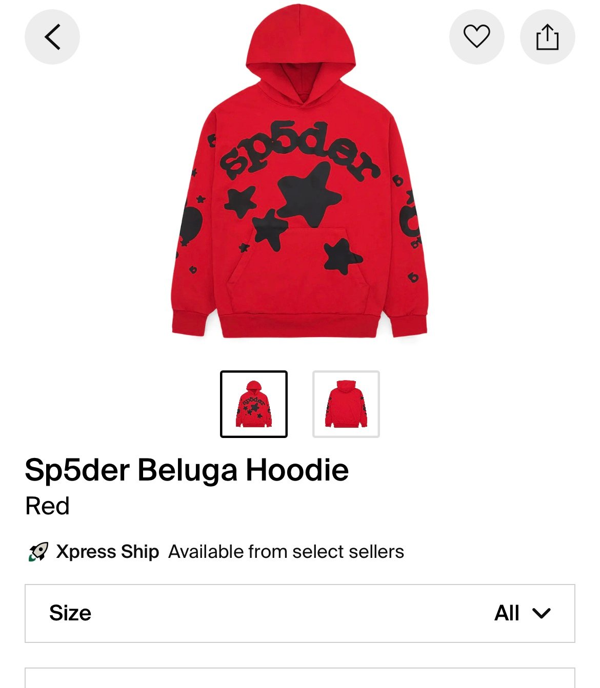 Sp5der beluga hoodie