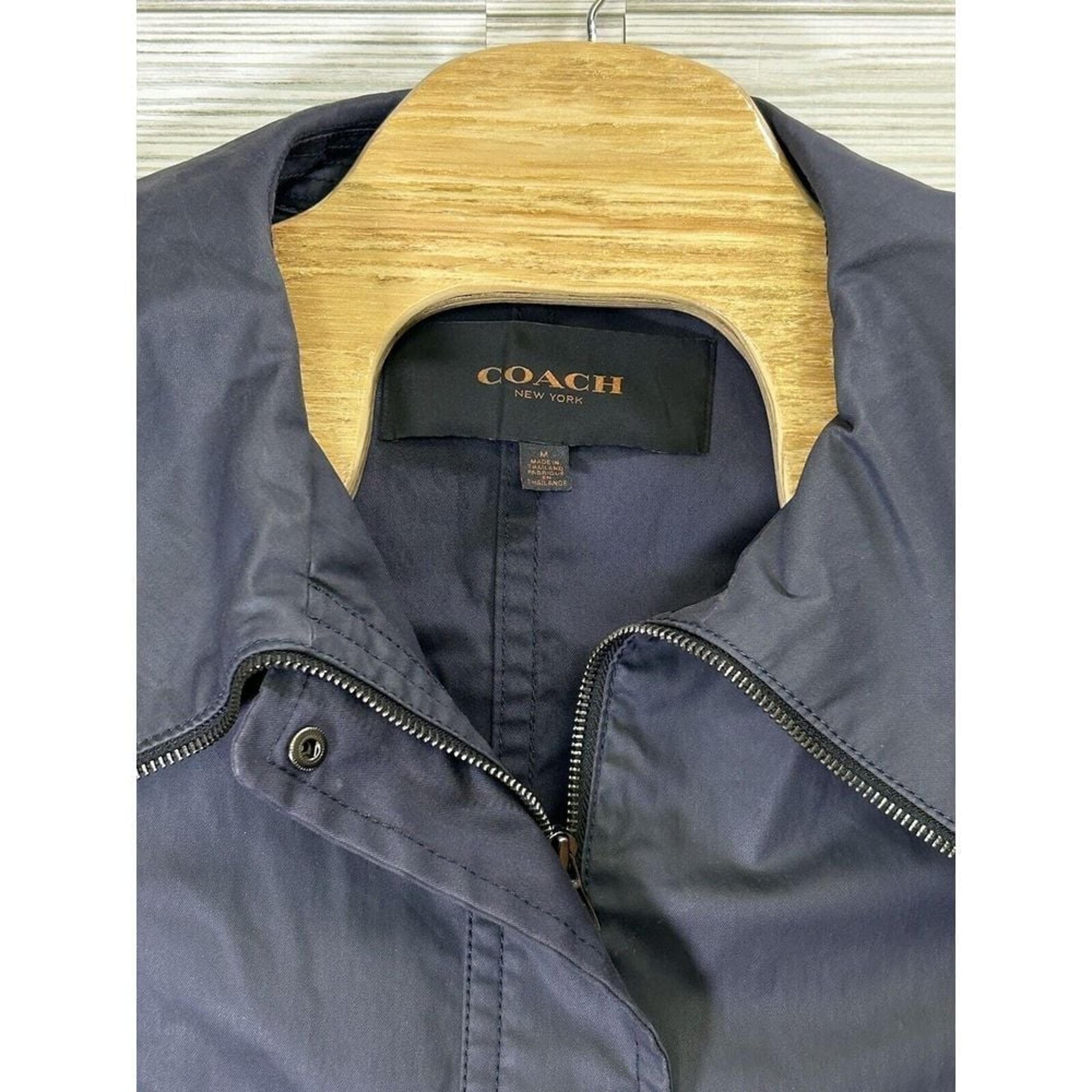Coach Hadley Anorak Rain Zip Up Jacket Navy Blue Casual Women's Sz Med