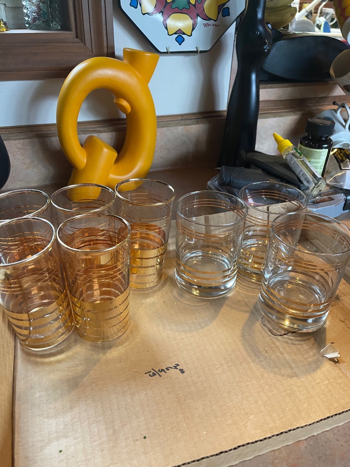 Vintage glassware 5 coctail and 3 lowball
