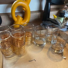 Vintage glassware 5 coctail and 3 lowball