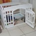 24-inch 4 Panel Exercise Pet Playpen with Door, White - NEW