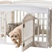 24-inch 4 Panel Exercise Pet Playpen with Door, White - NEW