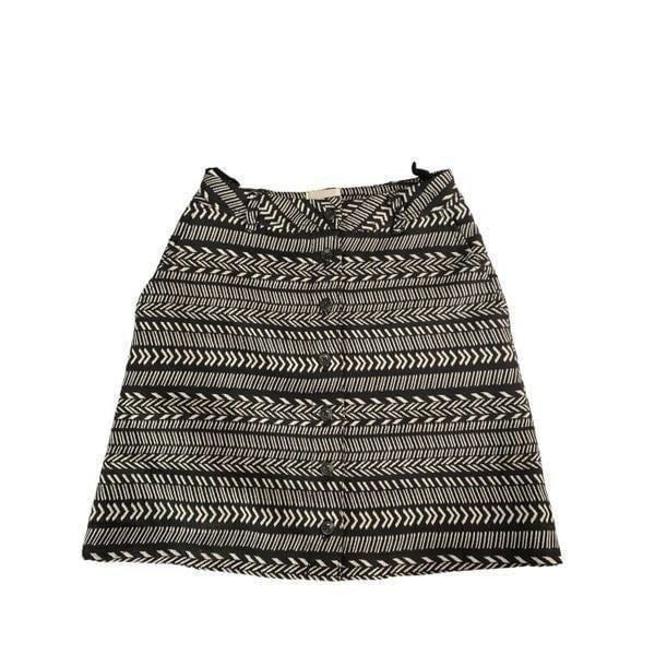 ANTHROPOLOGIE Maeve button front skirt black and white women’s size 0